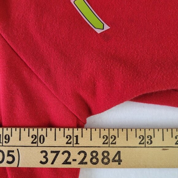 Looney Tunes Youth Large Red Sweatshirt All Characters Sleeve Graphic Crew Neck - Picture 8 of 8